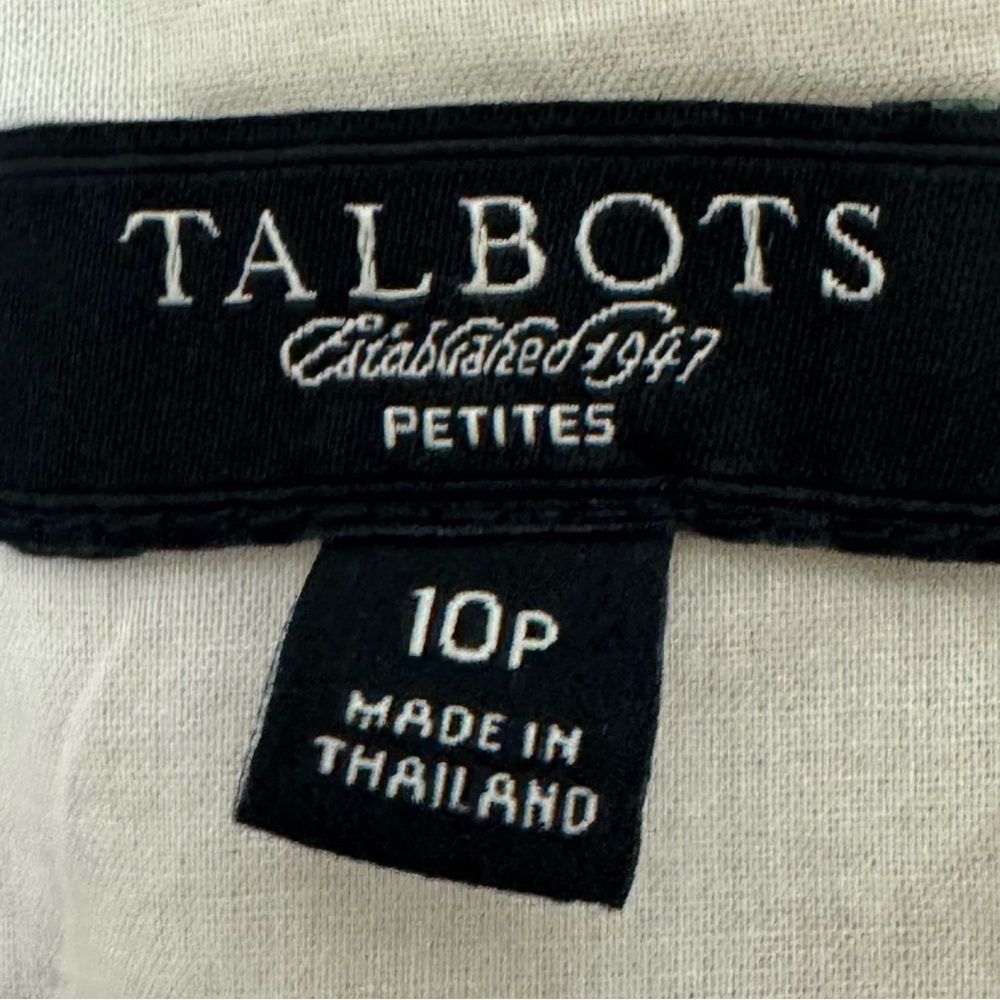 Talbots Petite Linen Shift Dress Cream Sleeveless Summer Frayed Trim 10P - Picture 7 of 8